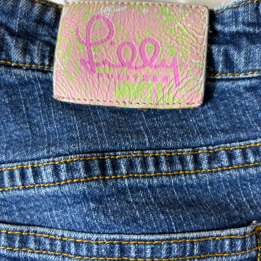 Lilly Pulitzer Mid-Rise Cropped Jeans Straight Leg Blue Denim Capris Size 6 - Picture 8 of 15
